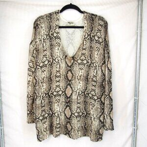Show Me Your Mumu Hug Me Long Sleeve Pullover Sweater Python Knit Size Small